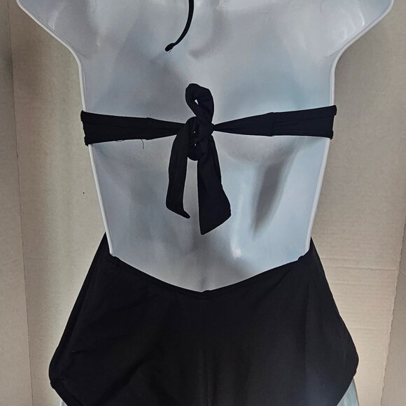 Kenneth Cole Reaction Black 1 PC Strappy Mesh Push Up Swimsuit SZ SM - Picture 3 of 4